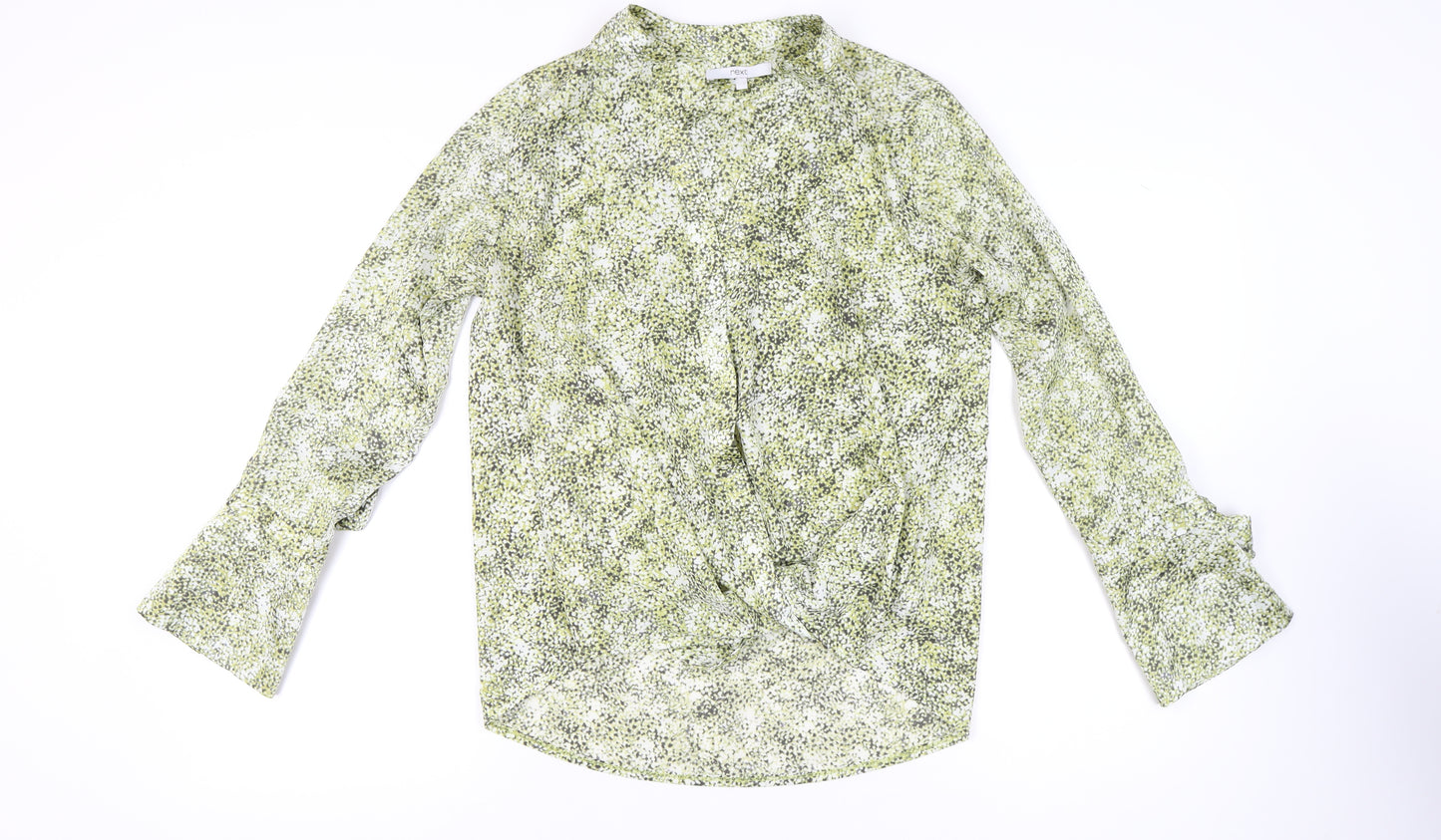 Next Womens Green Floral Long Sleeve Blouse Size 14