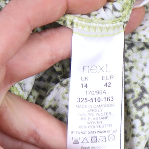Next Womens Green Floral Long Sleeve Blouse Size 14