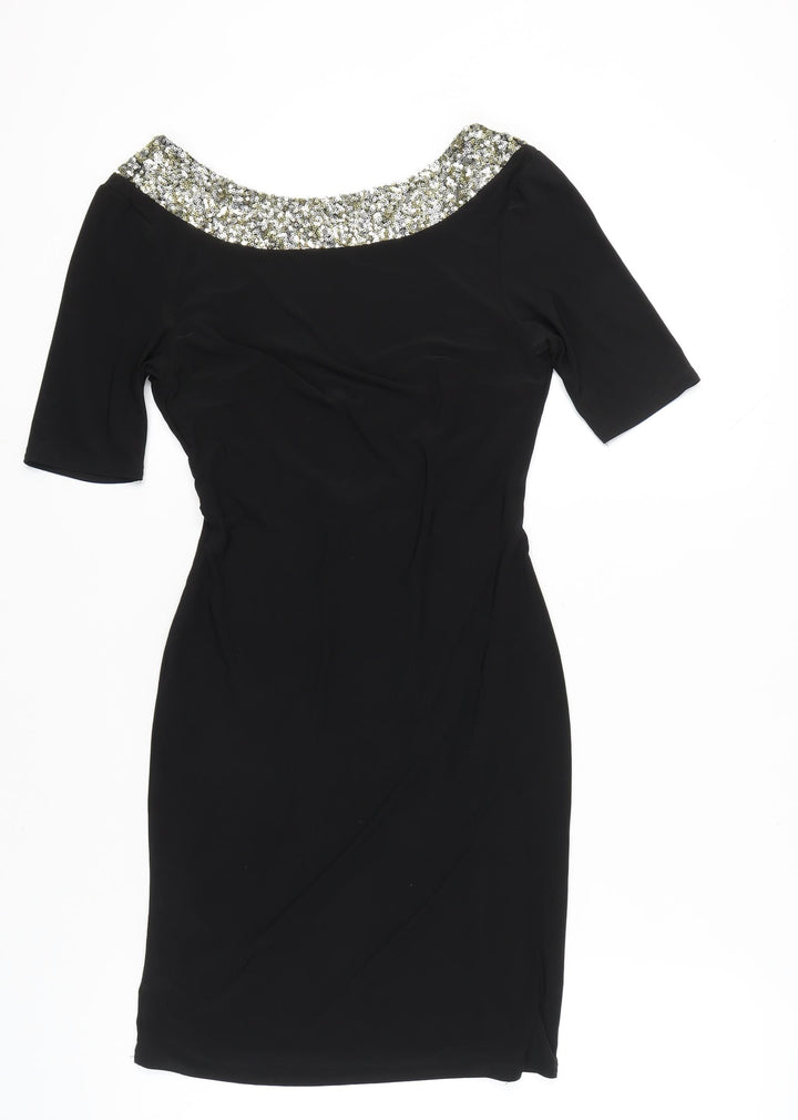 Different London Womens Black Sequin Bodycon Dress Size S