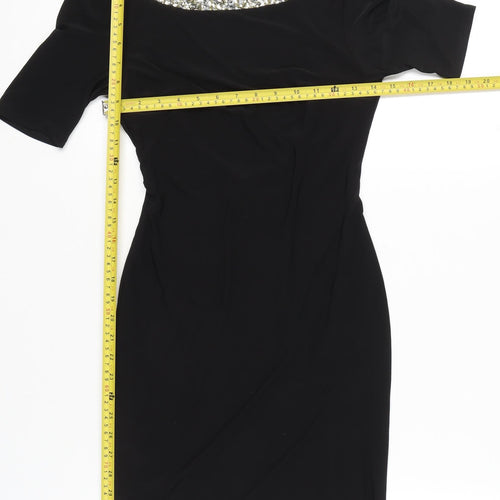 Different London Womens Black Sequin Bodycon Dress Size S