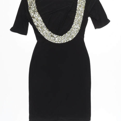 Different London Womens Black Sequin Bodycon Dress Size S