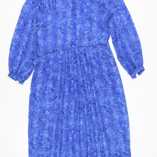 Jersey Masters Women’s Blue Size 12 Vintage Pleated Shirt Dress