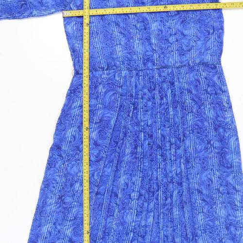 Jersey Masters Women’s Blue Size 12 Vintage Pleated Shirt Dress