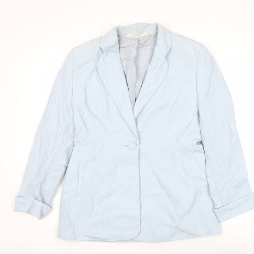 Marks and Spencer Women’s Blue Wool Blazer UK 14 Classic Fit