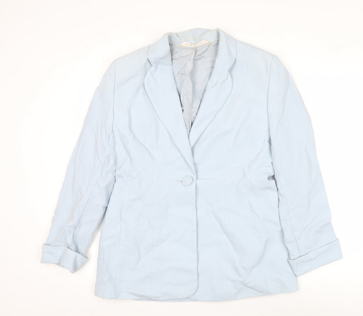 Marks and Spencer Women’s Blue Wool Blazer UK 14 Classic Fit
