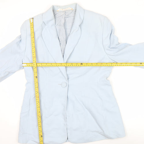 Marks and Spencer Women’s Blue Wool Blazer UK 14 Classic Fit