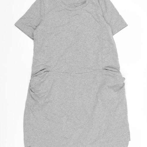 UP Moda Women’s Grey T-Shirt Dress Size S Casual Stretch Jersey