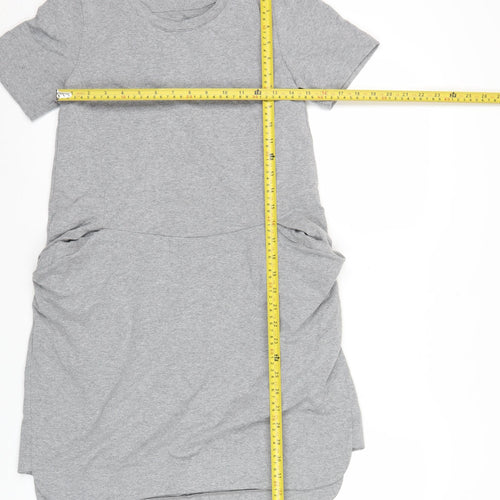 UP Moda Women’s Grey T-Shirt Dress Size S Casual Stretch Jersey