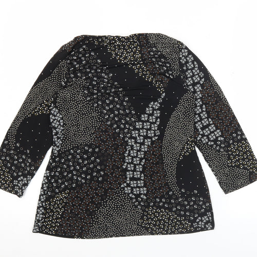 Wallis Petite Women’s Black Beaded V-Neck Tunic Blouse Size 12