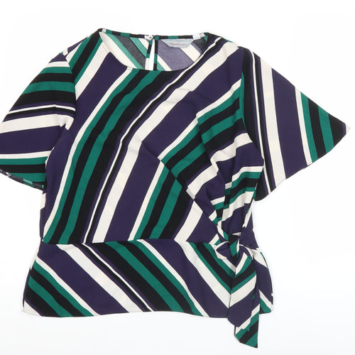 Dorothy Perkins Women's Multicoloured Striped Wrap Blouse Size 12