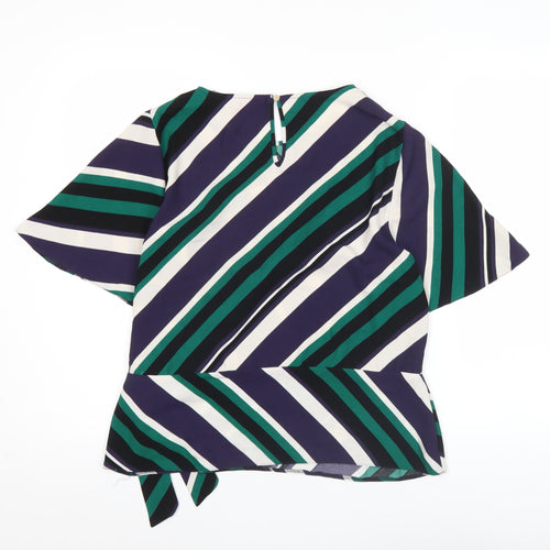 Dorothy Perkins Women's Multicoloured Striped Wrap Blouse Size 12