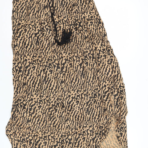 Anmol Women’s Beige Animal Print Wrap Skirt M Viscose Bohemian Style