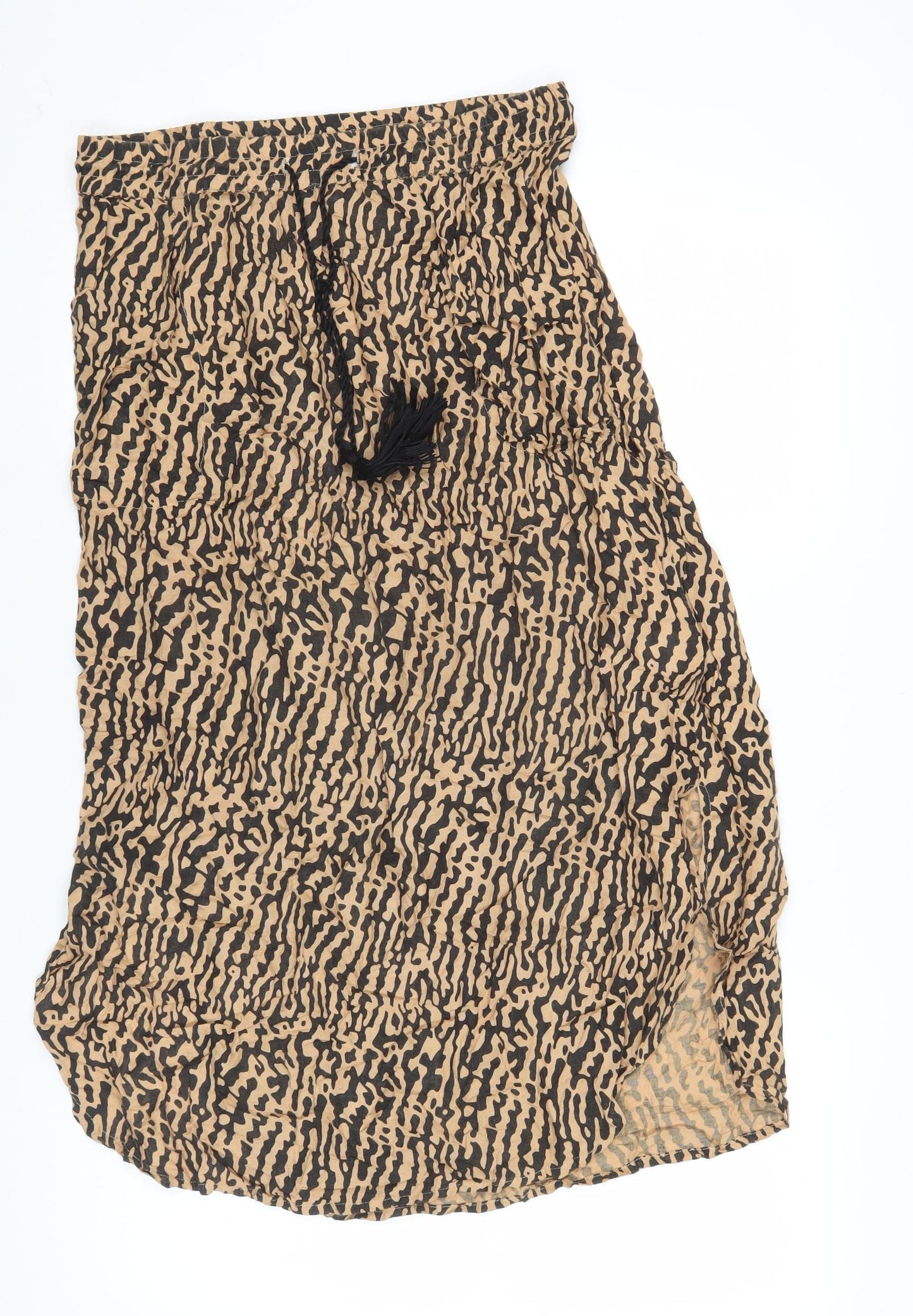 Anmol Women’s Beige Animal Print Wrap Skirt M Viscose Bohemian Style