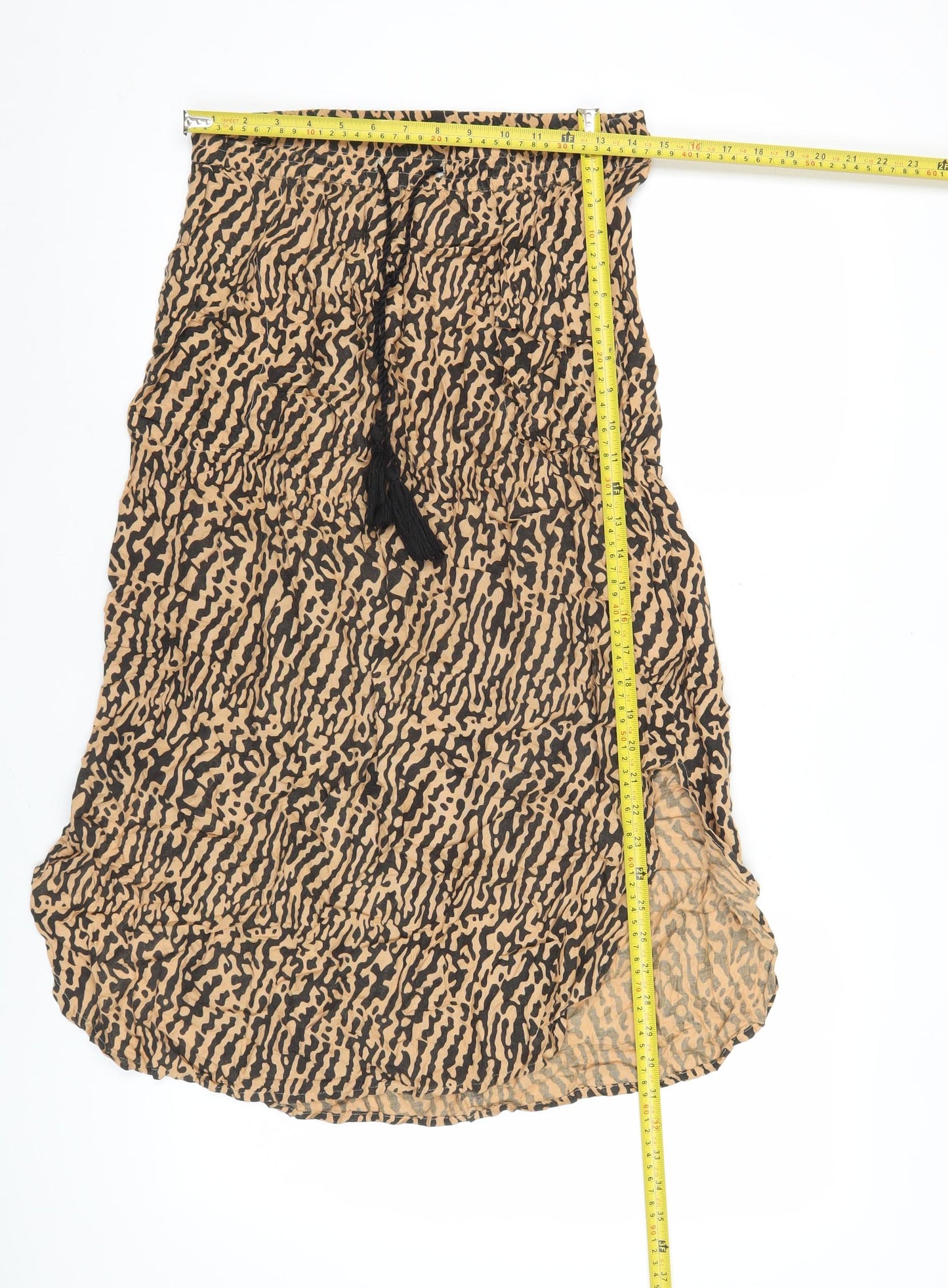 Anmol Women’s Beige Animal Print Wrap Skirt M Viscose Bohemian Style
