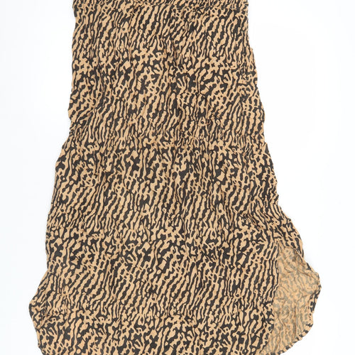 Anmol Women’s Beige Animal Print Wrap Skirt M Viscose Bohemian Style
