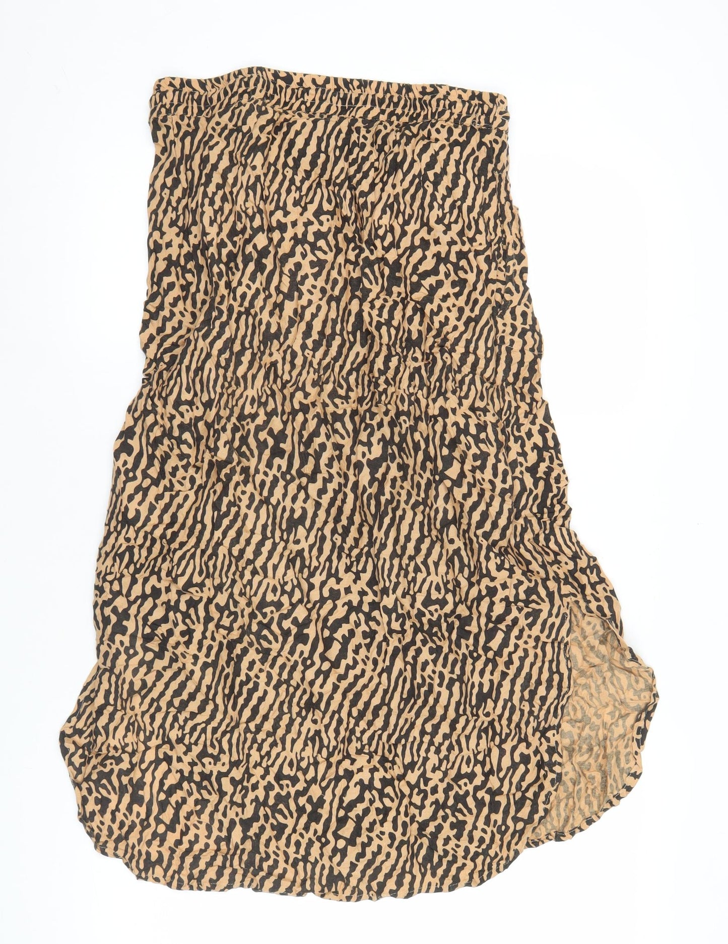 Anmol Women’s Beige Animal Print Wrap Skirt M Viscose Bohemian Style