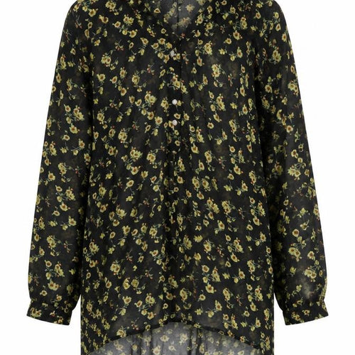 Atmosphere Women’s Black Floral Blouse Tunic Size 8 Long Sleeve