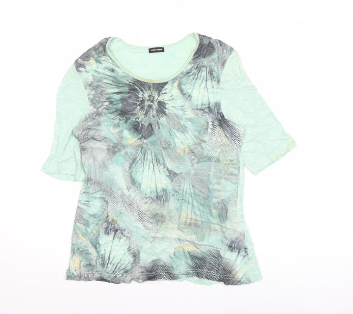 Gerry Weber Womens Green Floral Print T-Shirt Size 12