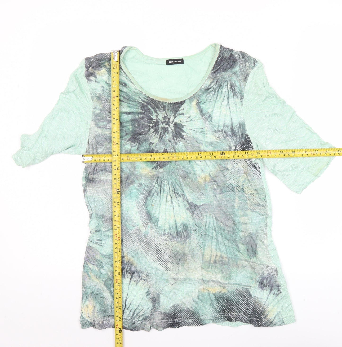 Gerry Weber Womens Green Floral Print T-Shirt Size 12
