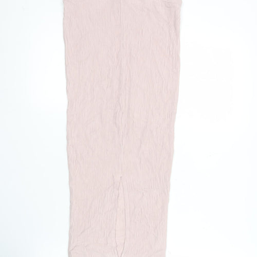 ASOS Women Pink Size 8 Midi Pencil Skirt Stretch Viscose Elastane