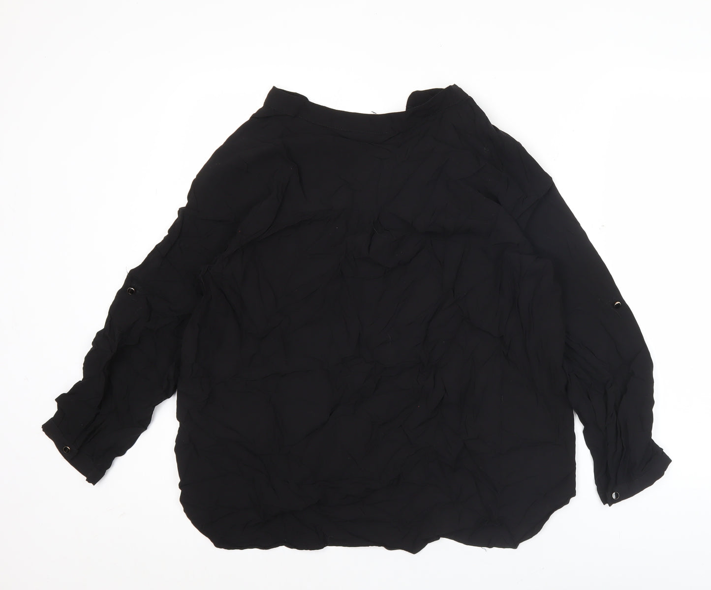 Menglou Fashion Womens Black 3XL Tunic Blouse Long Sleeve V-Neck