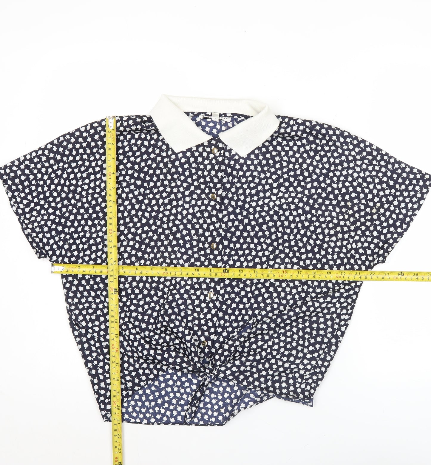 Windsmoor Women’s Blue Floral Collared Button-Up Shirt Size 16
