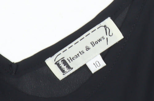 Hearts & Bows Womens Black V-Neck Camisole Tank Top Size 10