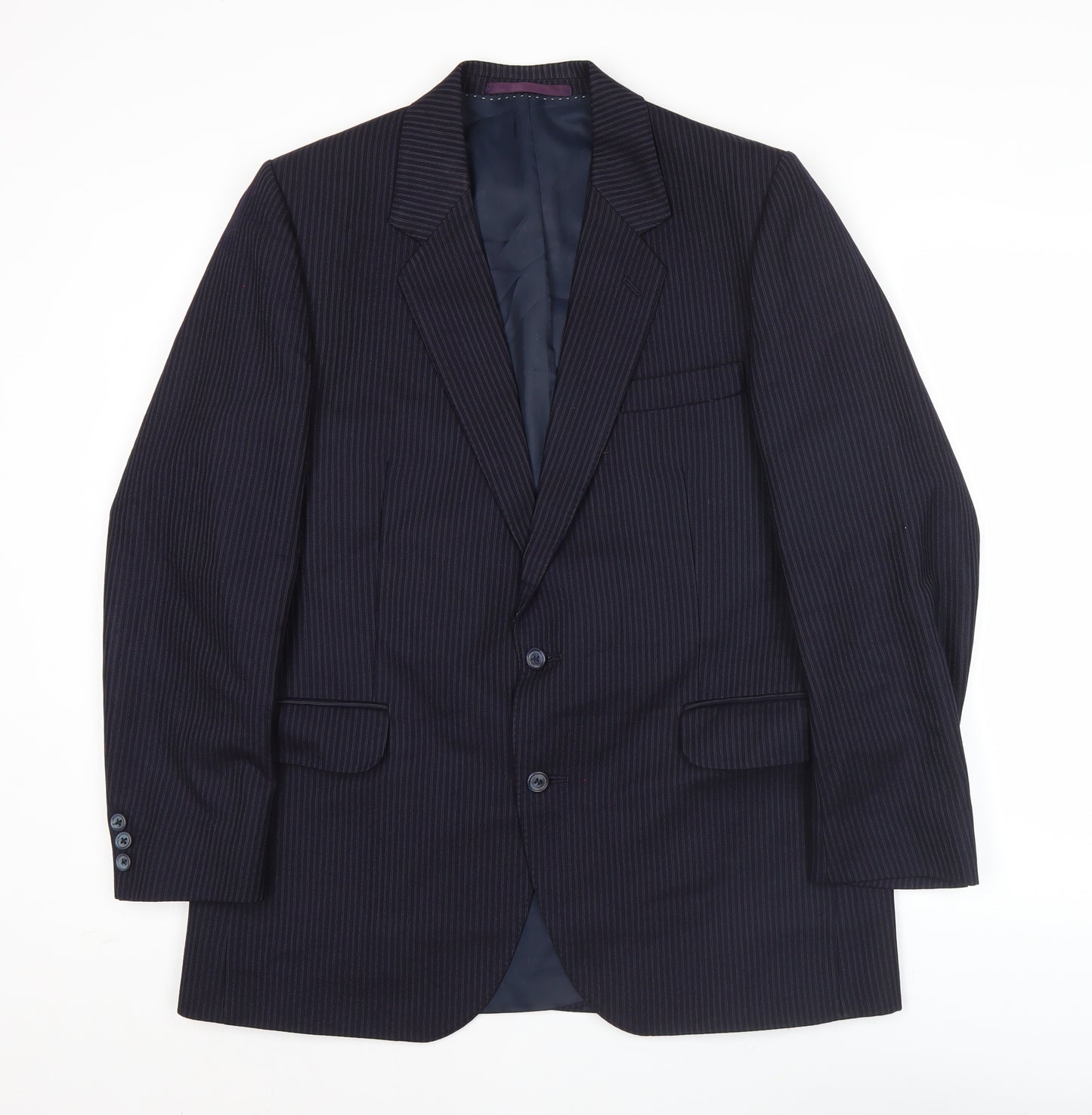Centaur Mens Blue Pinstripe Wool Blazer Jacket 42R Classic Fit