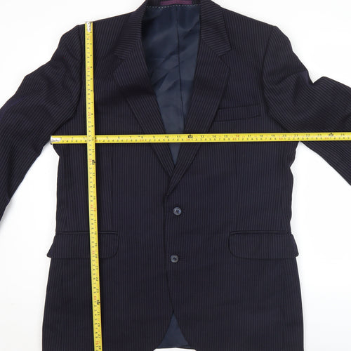Centaur Mens Blue Pinstripe Wool Blazer Jacket 42R Classic Fit