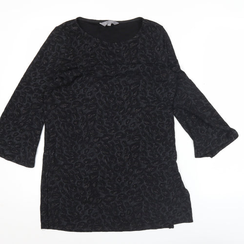 Principles Women’s Black Animal Print Shift Dress Size 10