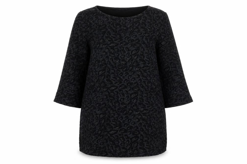 Front view of Principles Women’s Black Animal Print Shift Dress, size UK 10