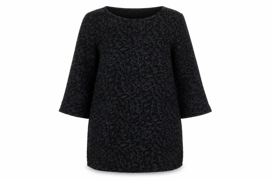 Front view of Principles Women’s Black Animal Print Shift Dress, size UK 10