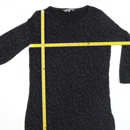 Principles Women’s Black Animal Print Shift Dress Size 10