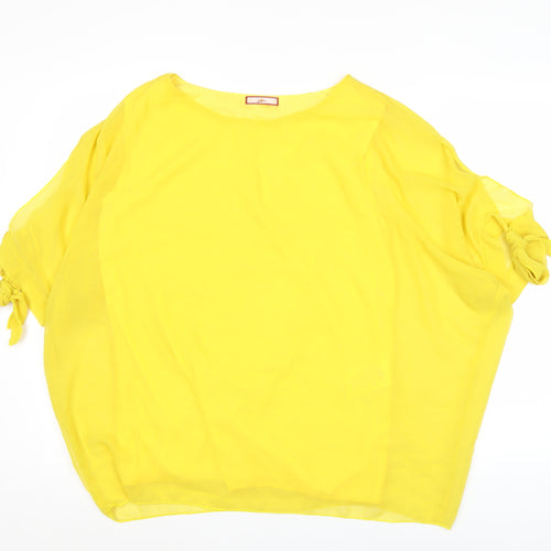 Joe Browns Womens Yellow Chiffon Tunic Blouse Size 12