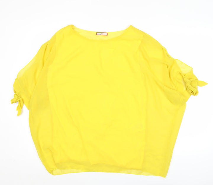 Joe Browns Womens Yellow Chiffon Tunic Blouse Size 12
