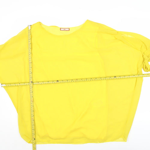 Joe Browns Womens Yellow Chiffon Tunic Blouse Size 12