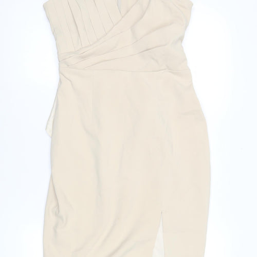 Lavish Alice Women’s Beige Knee Length Sheath Dress Size 12