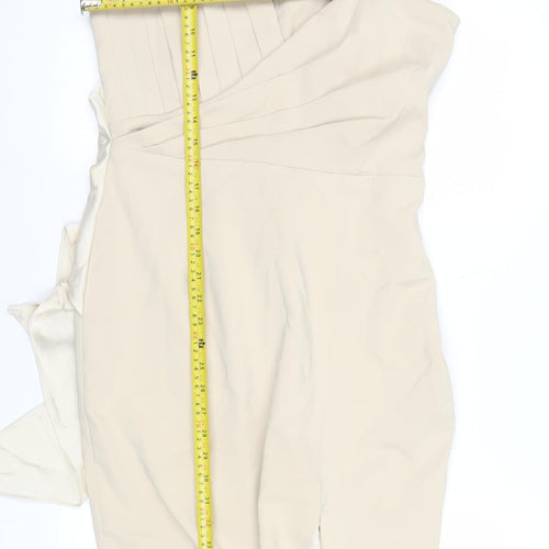 Lavish Alice Women’s Beige Knee Length Sheath Dress Size 12
