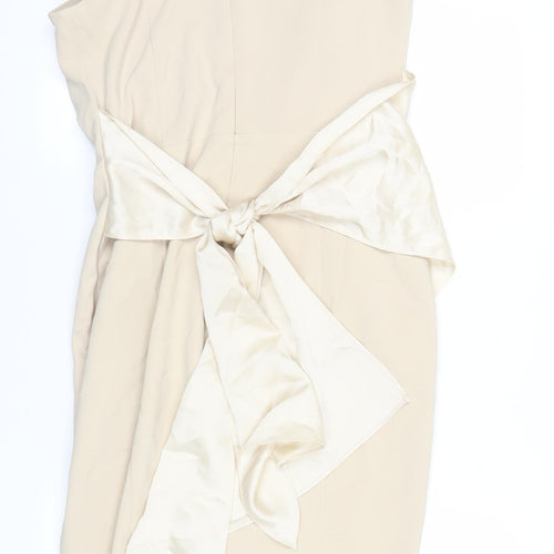 Lavish Alice Women’s Beige Knee Length Sheath Dress Size 12