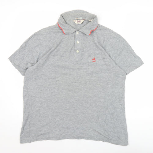 Penguin by Munsingwear Men's Grey Slim Fit Polo Shirt L