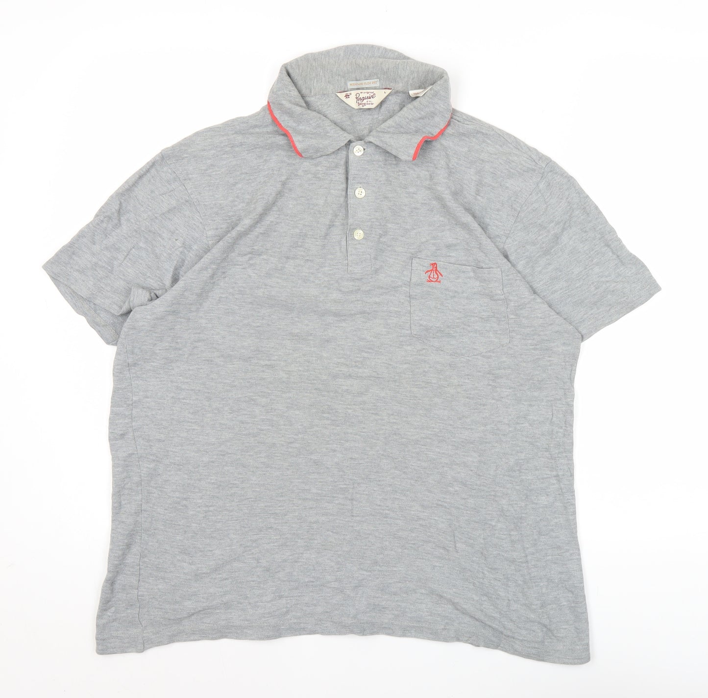 Penguin by Munsingwear Men's Grey Slim Fit Polo Shirt L