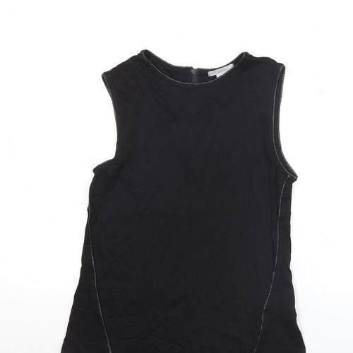 H&M Women Black Sleeveless Tank Top S Crew Neck 100% Viscose