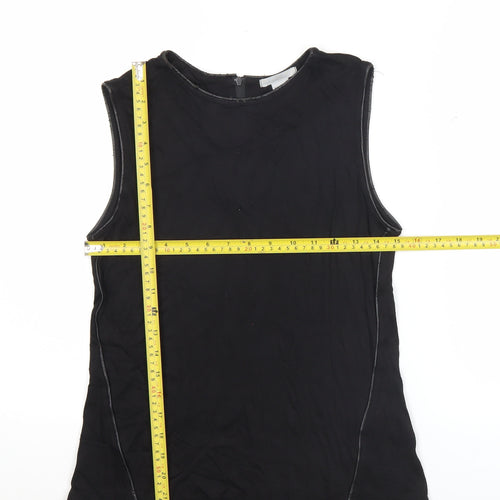 H&M Women Black Sleeveless Tank Top S Crew Neck 100% Viscose