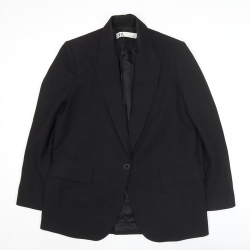 Zara Mens Black Blazer Jacket M 38R Single-Breasted Classic