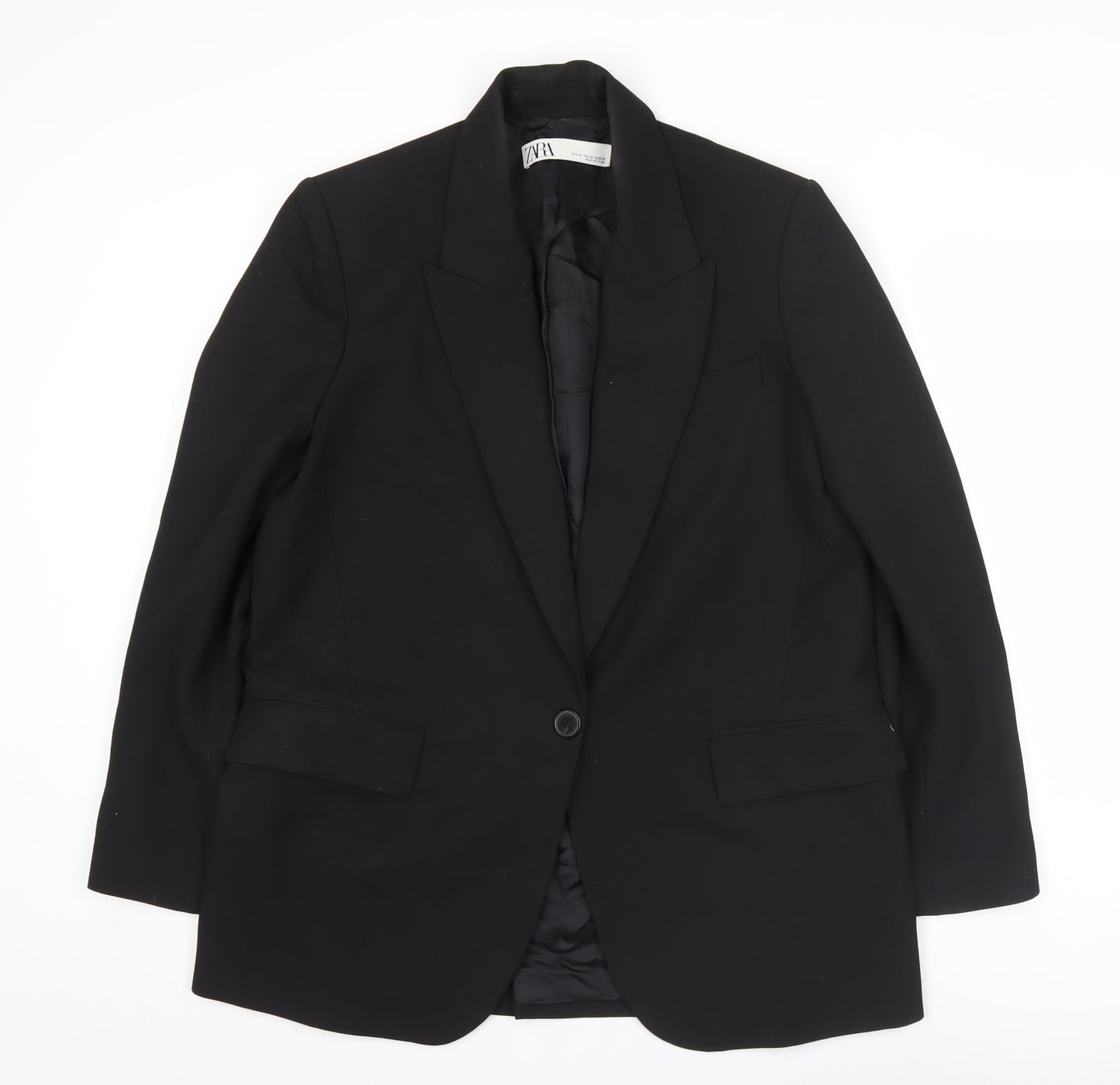 Zara Mens Black Blazer Jacket M 38R Single-Breasted Classic