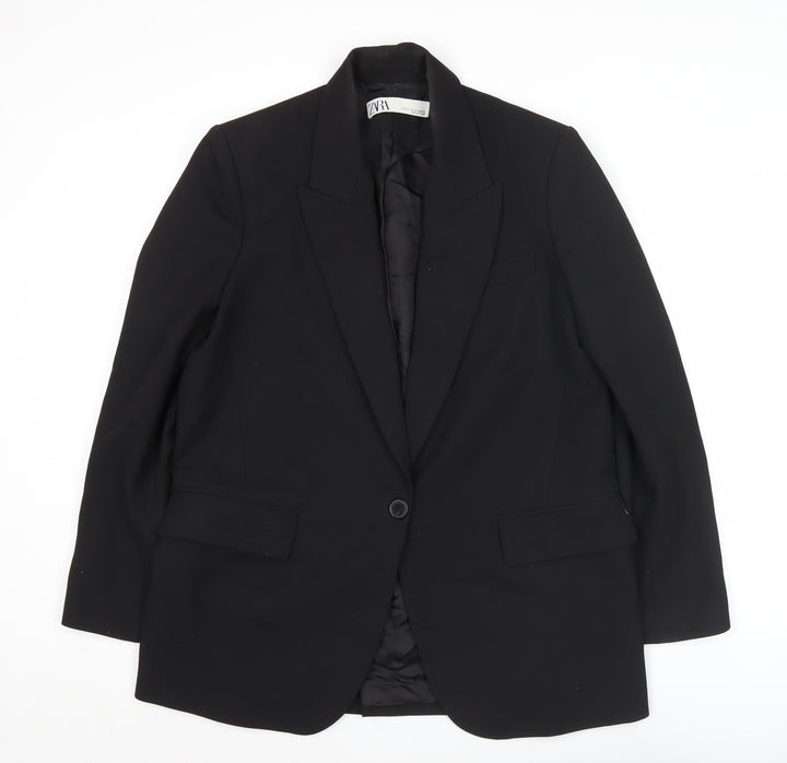Zara Mens Black Blazer Jacket M 38R Single-Breasted Classic
