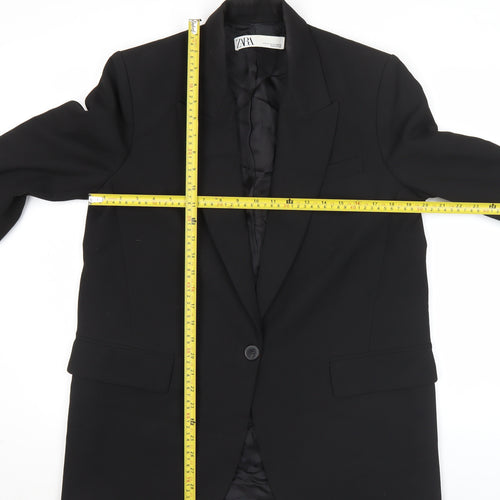 Zara Mens Black Blazer Jacket M 38R Single-Breasted Classic