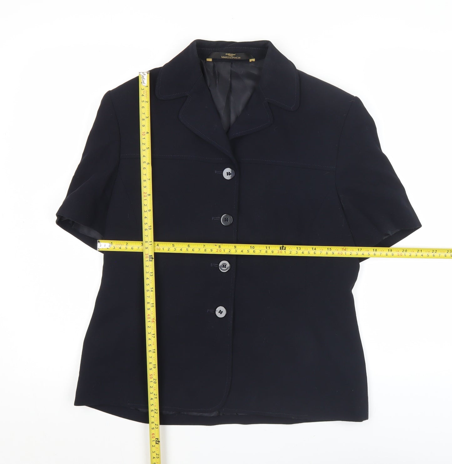 Marks and Spencer Women’s Blue UK 12 Short Sleeve Suit Jacket Classic