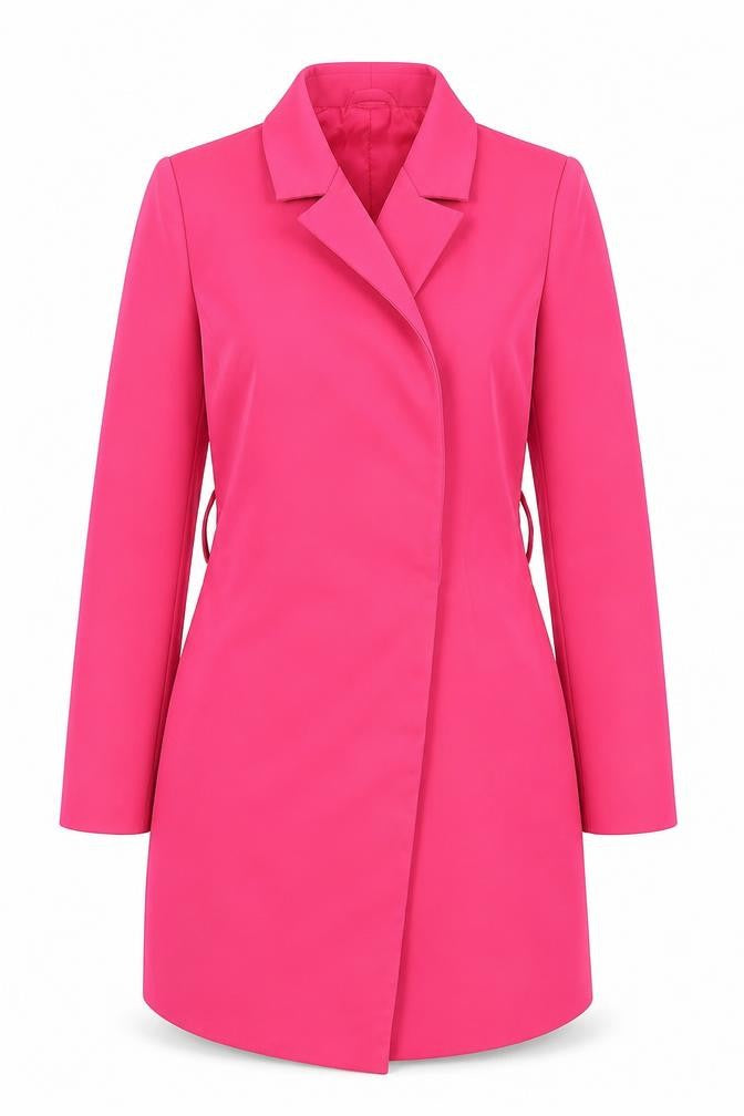 ISAWITFIRST Womens Pink Long Coatigan UK 12 Overcoat Blazer Style