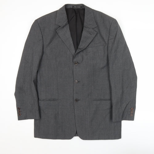 Pierre Balmain Men's Grey 38R Regular Fit Wool Blazer Jacket